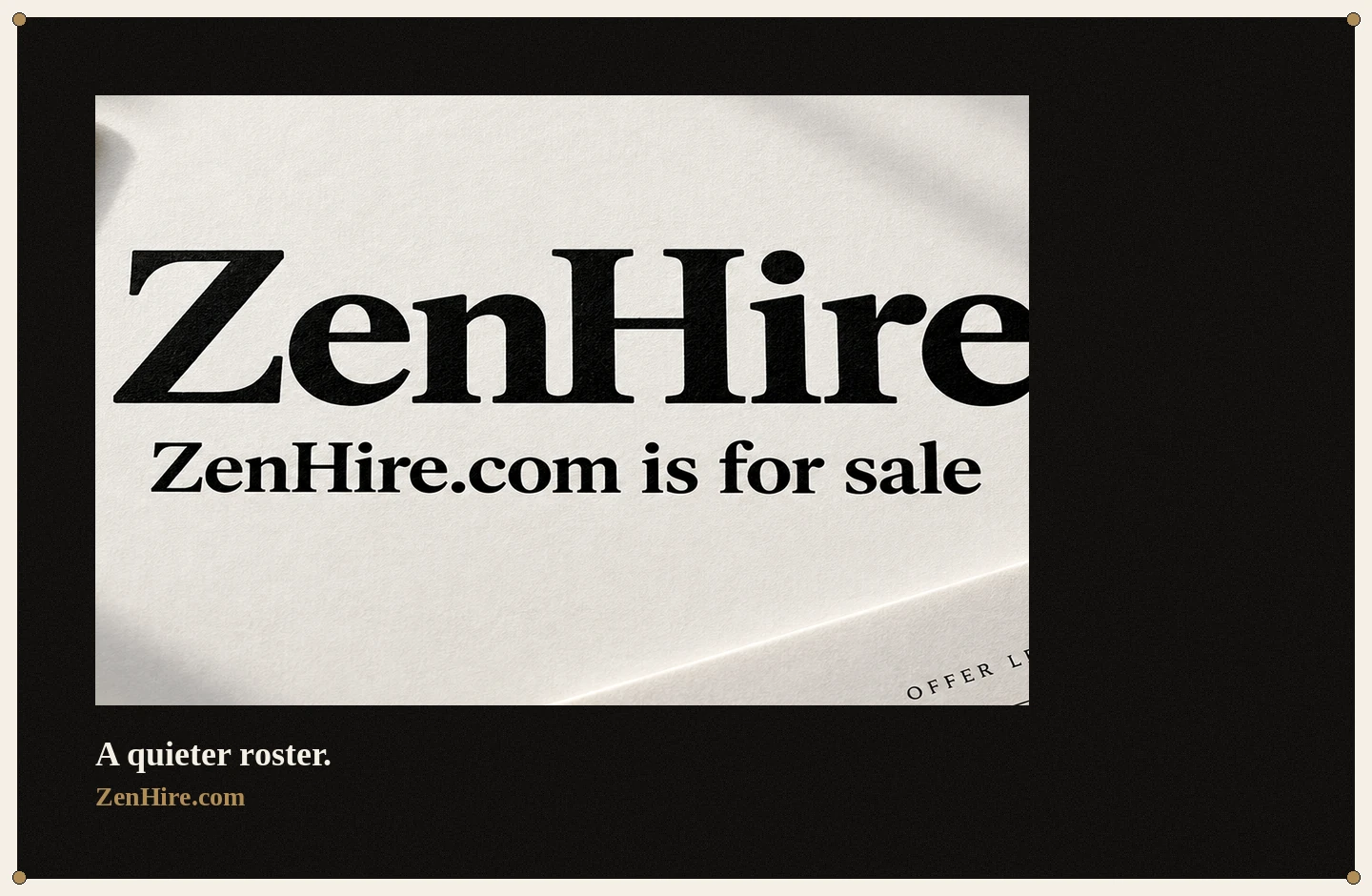 ZenHire.com specialist roster and project brief